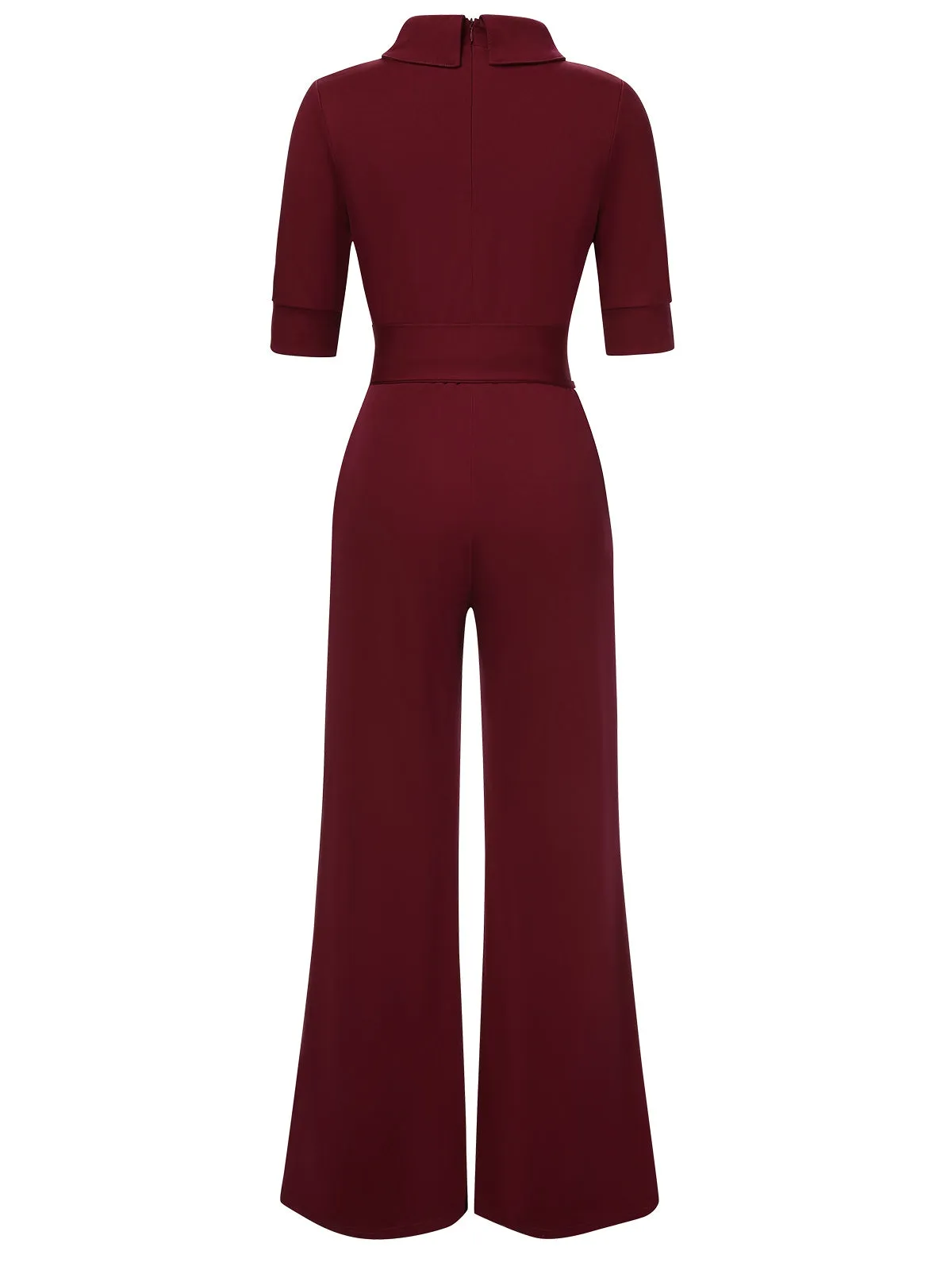 1930s Solid Rolled Collar Belted Jumpsuit sold by Retro Stage product image thumbnail 3