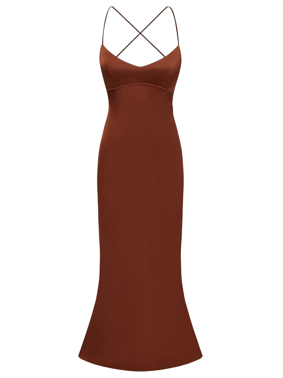 1930s Solid Back Cross Straps Mermaid Dress sold by Retro Stage product image thumbnail 5