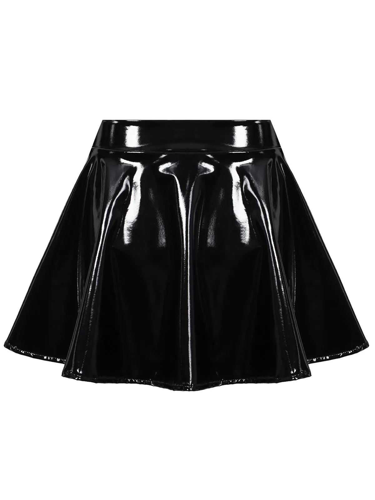 1980s Patent Leather Pleated Mini Skirt sold by Retro Stage product image thumbnail 5