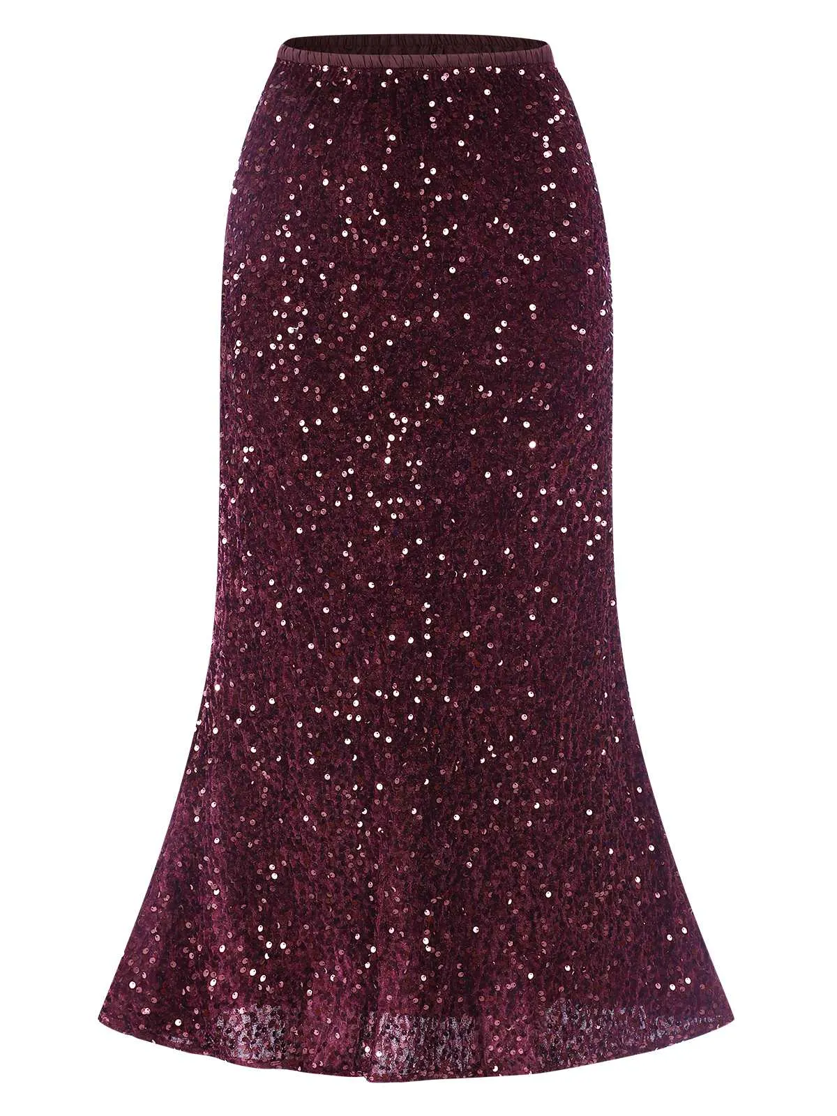 1930s Velvet Sequined Mermaid Skirt sold by Retro Stage product image thumbnail 2