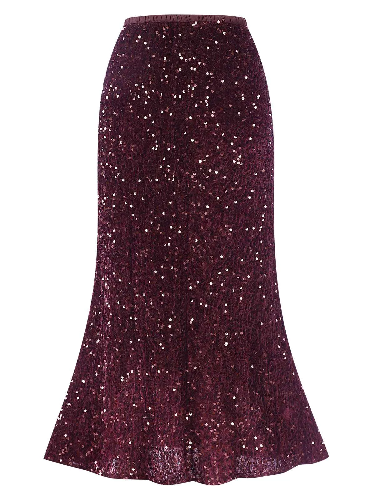 1930s Velvet Sequined Mermaid Skirt sold by Retro Stage product image thumbnail 3