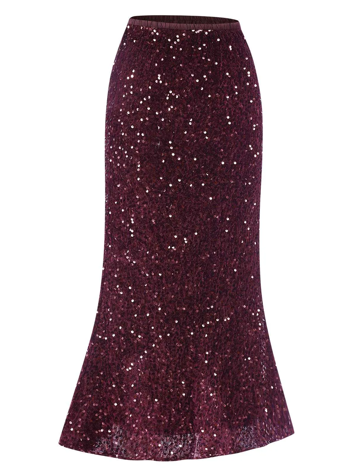 1930s Velvet Sequined Mermaid Skirt sold by Retro Stage product image thumbnail 4