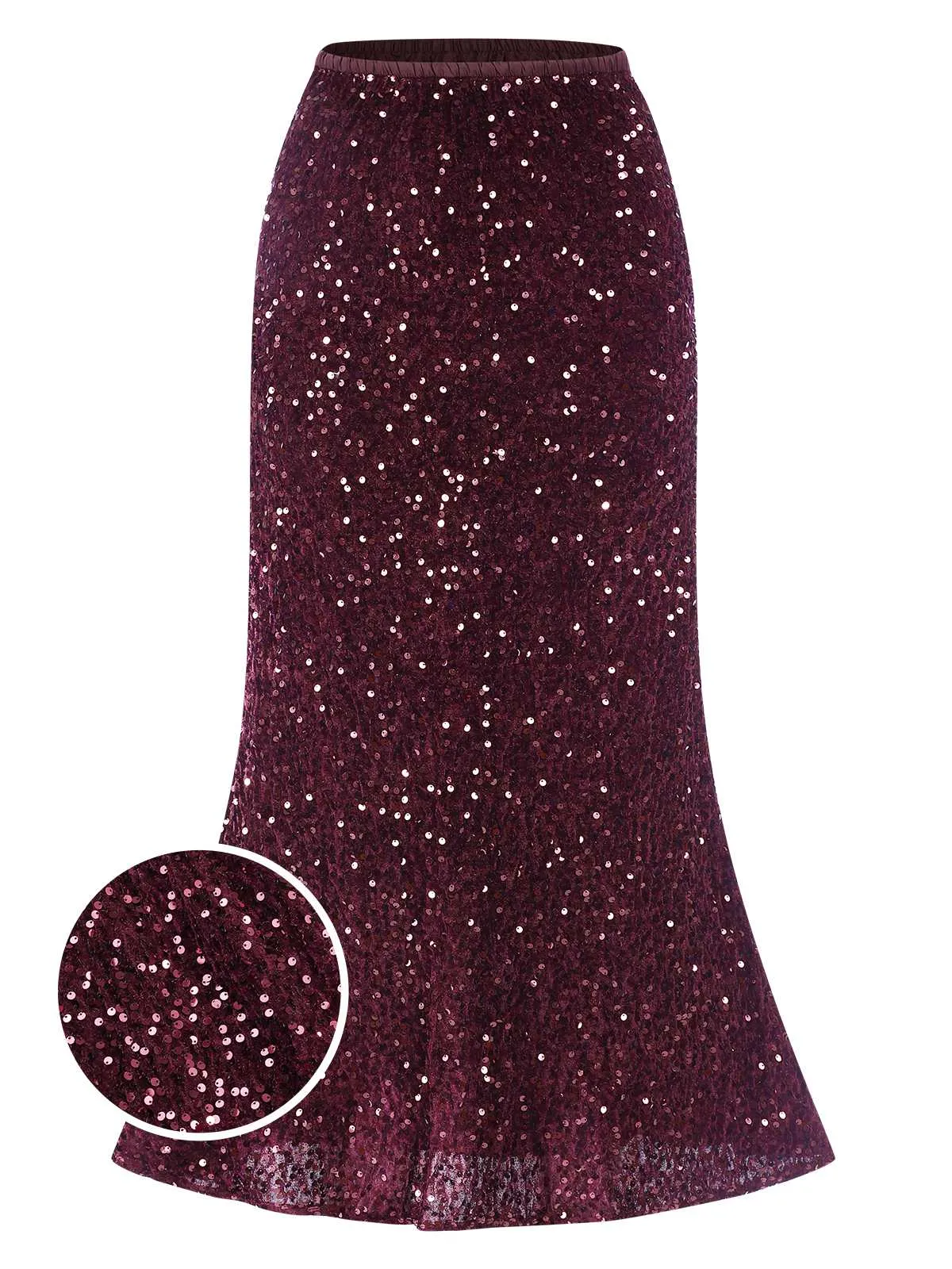 1930s Velvet Sequined Mermaid Skirt sold by Retro Stage