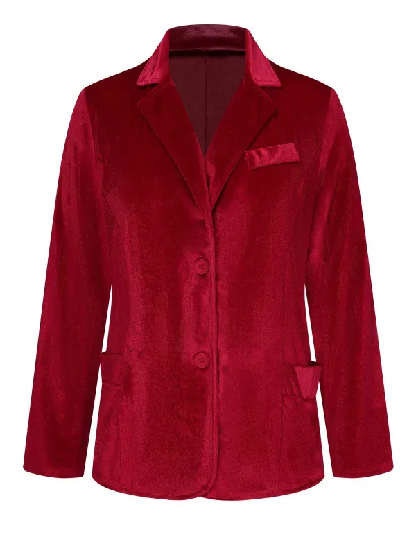 1930s Lapel Pocketed Velvet Solid Coat sold by Retro Stage