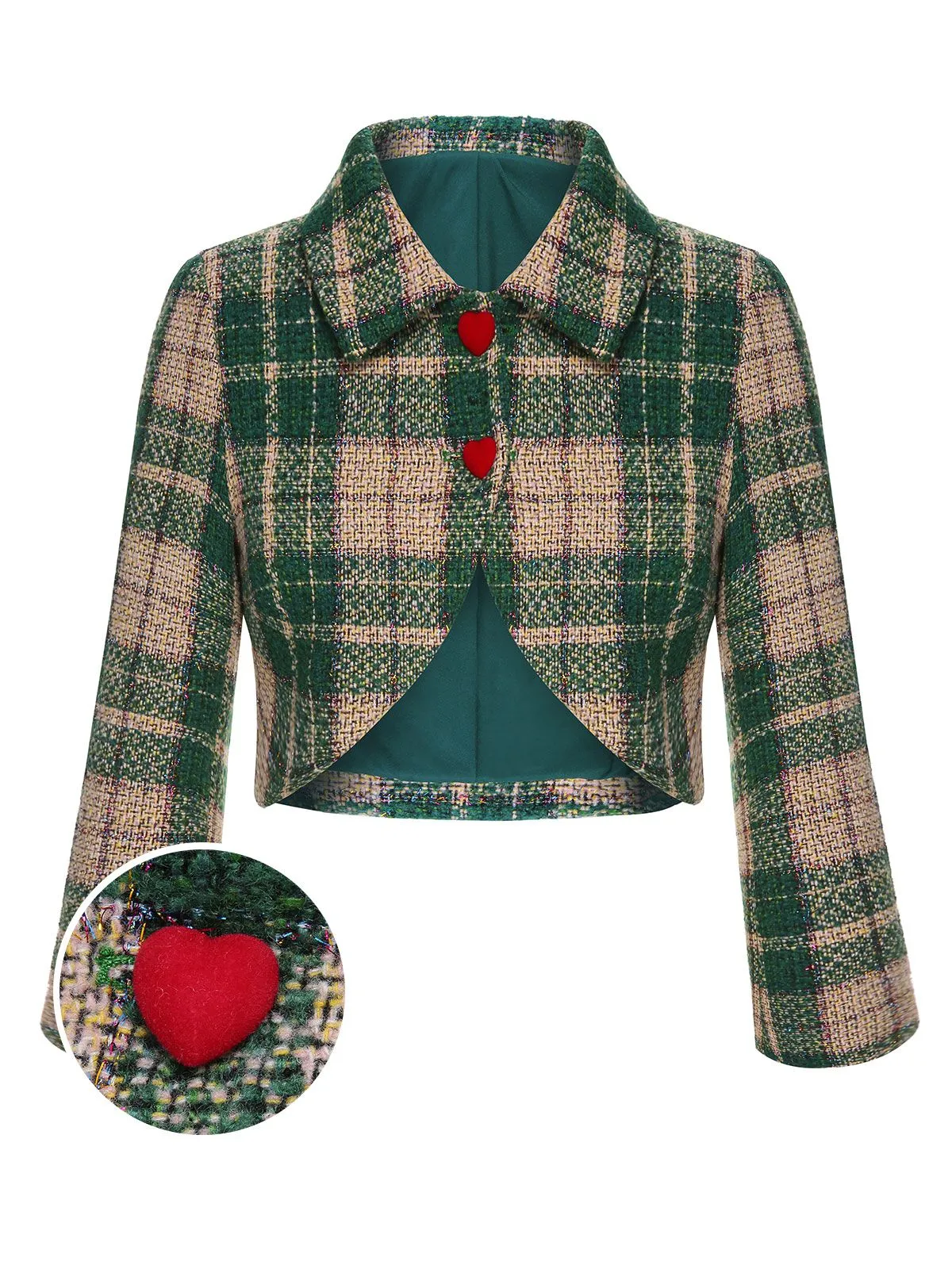 Green 1950s Lapel Scottish Plaid Jacket sold by Retro Stage