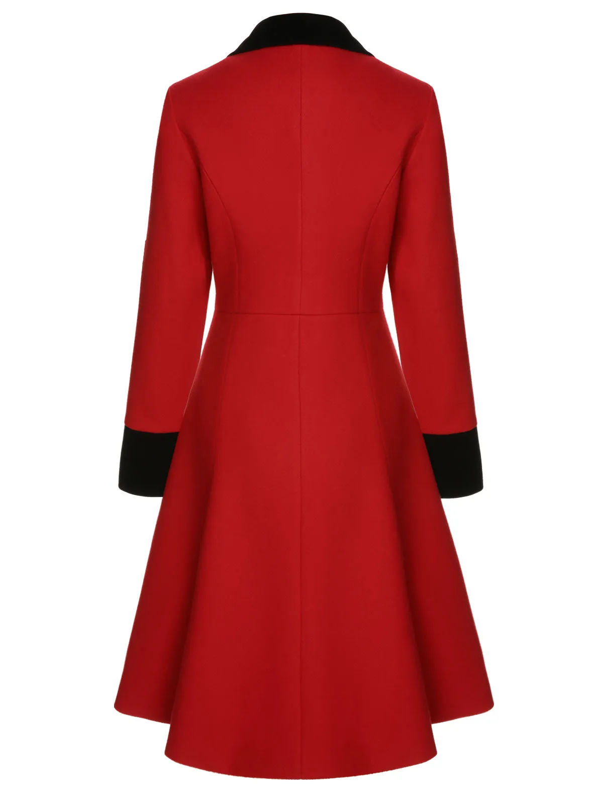 Red & Black 1950s Lapel Button Pocket Coat sold by Retro Stage product image thumbnail 4