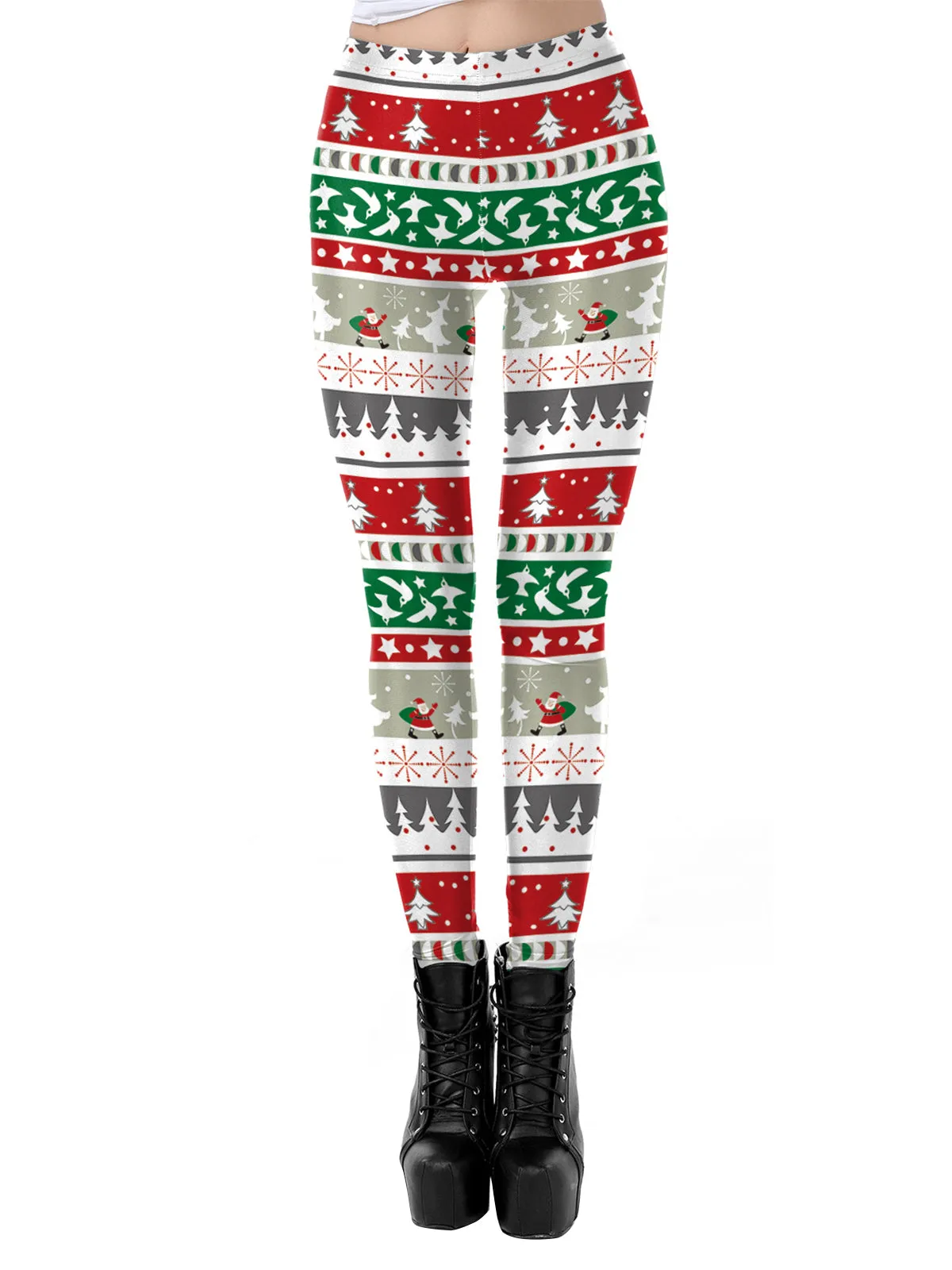 1960s Christmas Printed Mid-Rise Leggings sold by Retro Stage