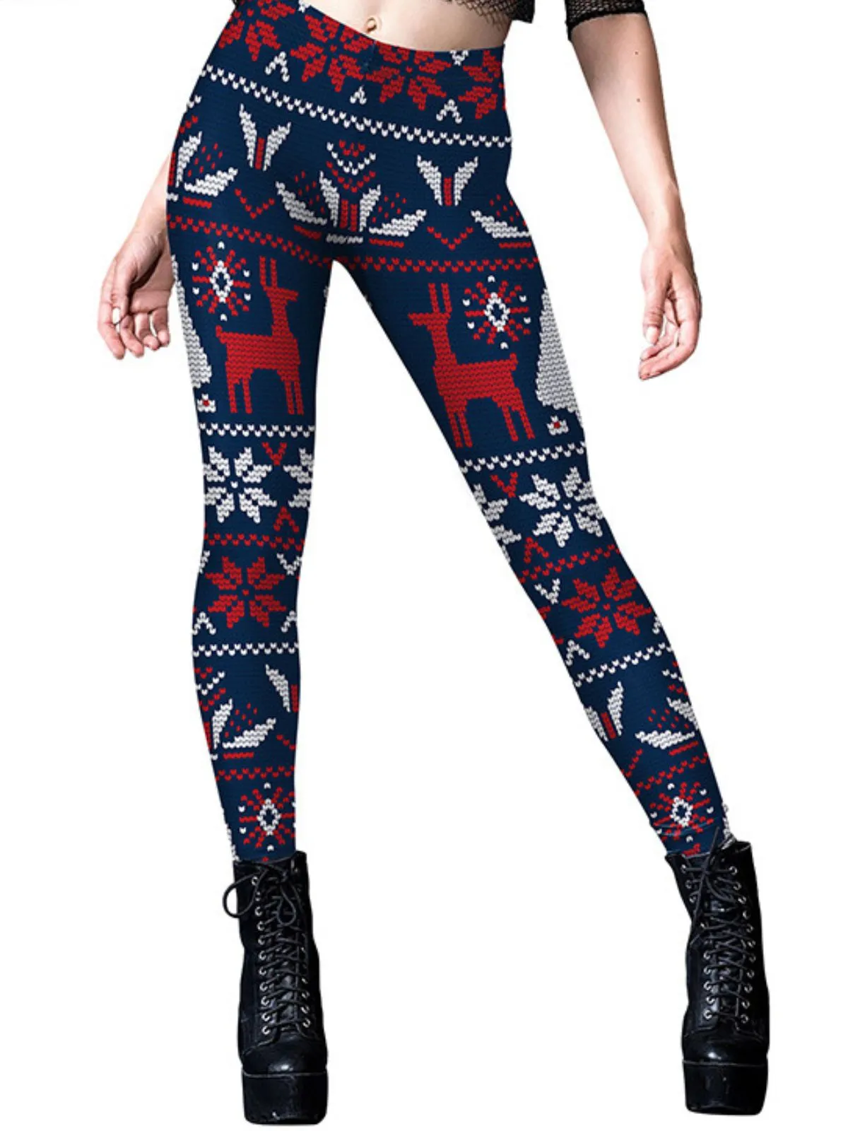 1960s Christmas Printed Cute Leggings sold by Retro Stage product image thumbnail 5