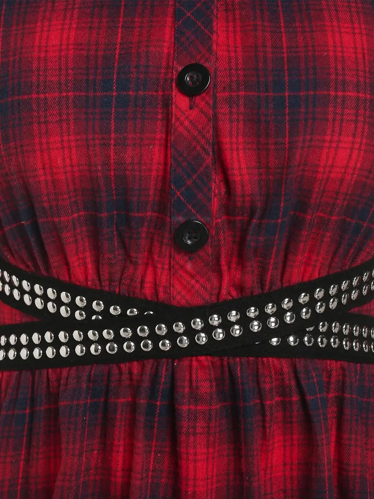 1930s Scottish Plaid Lapel Belt Blouse sold by Retro Stage product image thumbnail 4