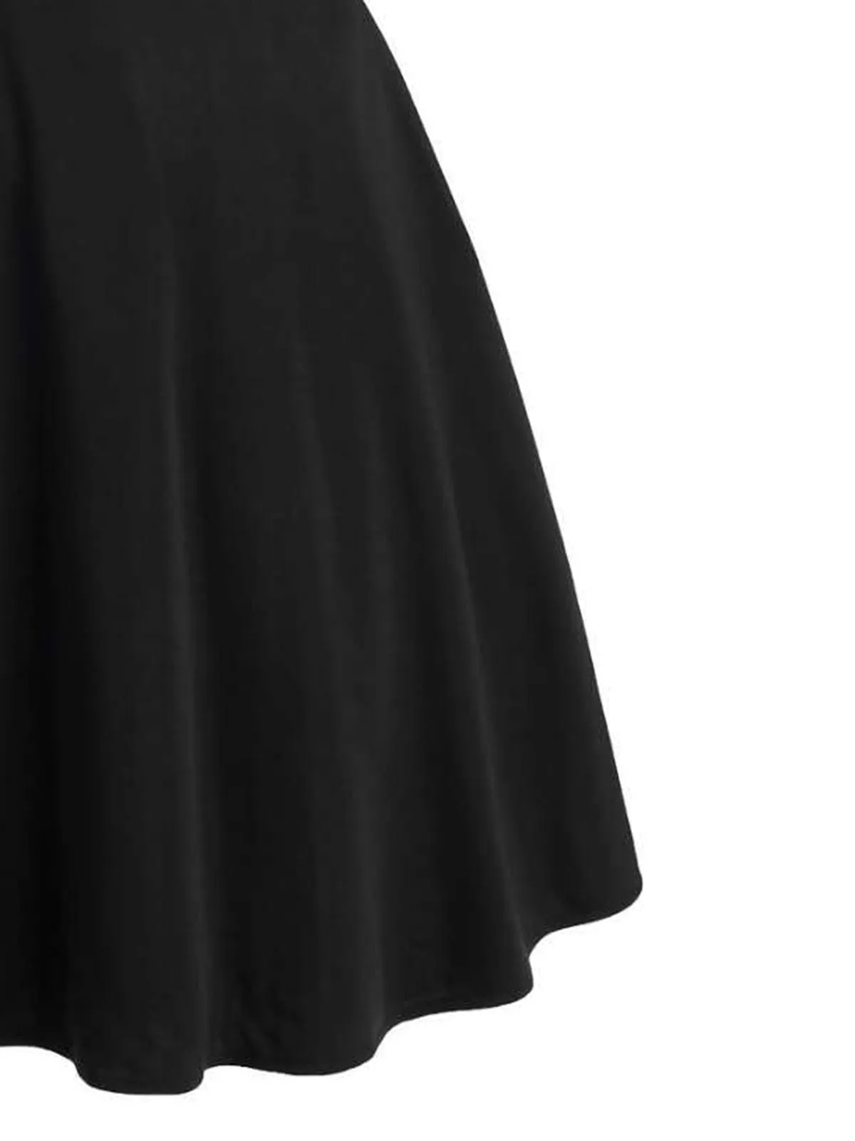 Black 1950s Plaid Patchwork Swing Dress sold by Retro Stage product image thumbnail 4