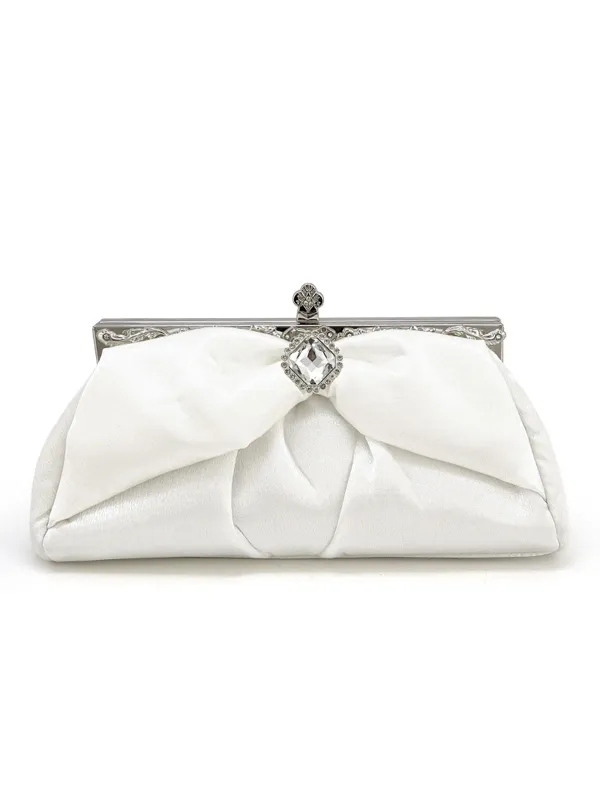 Vintage White Pleated Evening Clutch Bag sold by Retro Stage
