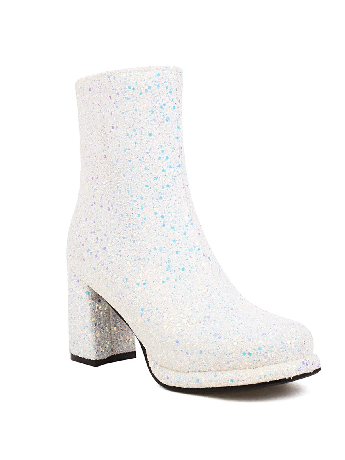 Point Toe Sequined Chunky Heel Ankle Boots sold by Retro Stage product image thumbnail 2