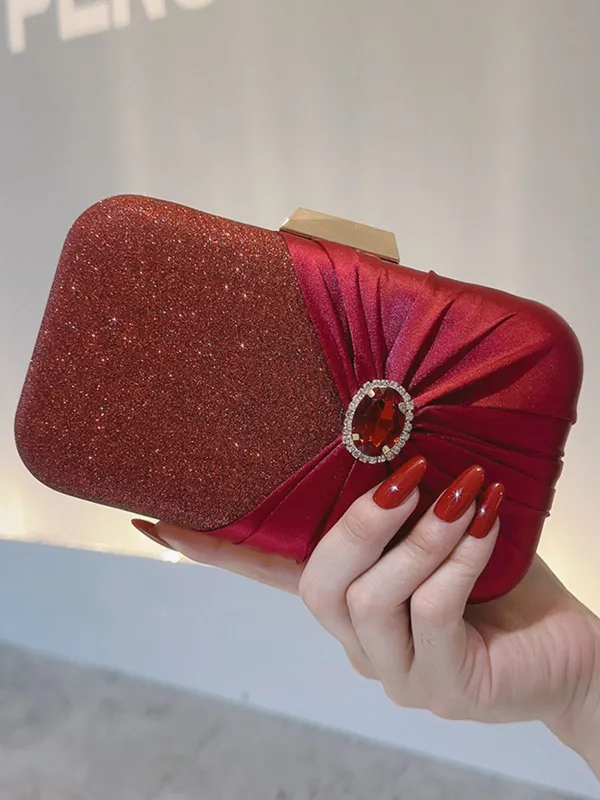 Vintage Crystal Glitter Satin Clutch Bag sold by Retro Stage