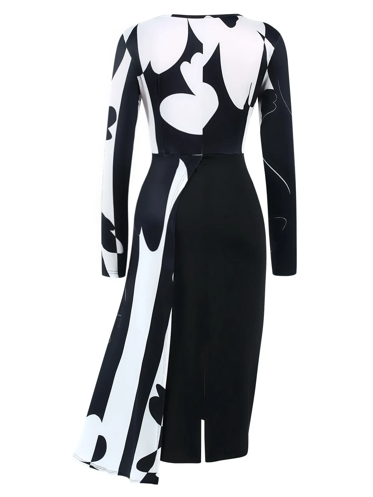 Black 1940s Extra Skirt Floral Stripe Dress sold by Retro Stage product image thumbnail 3