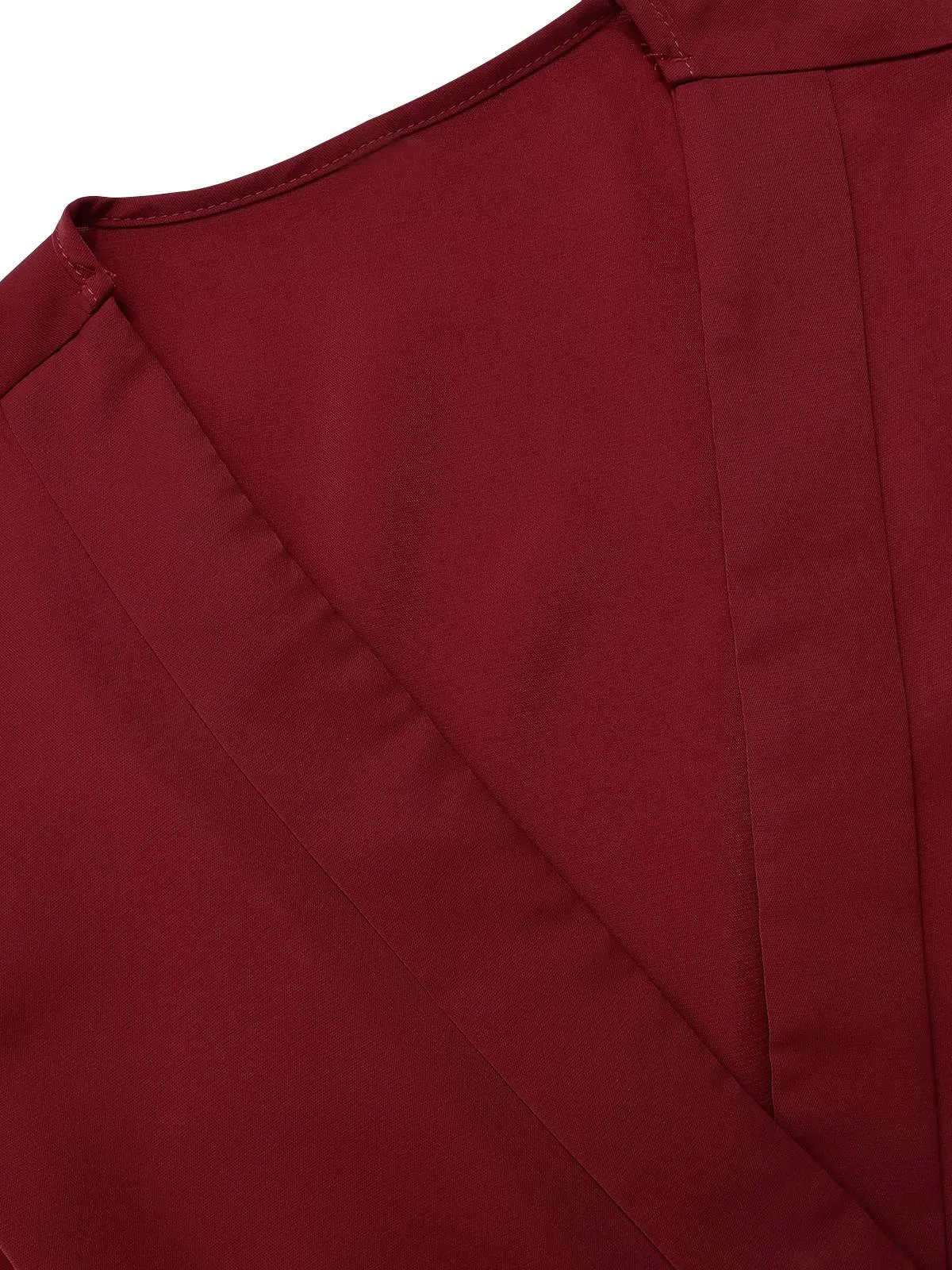 1940s Solid V-Neck Waist Tie Blouse sold by Retro Stage product image thumbnail 5