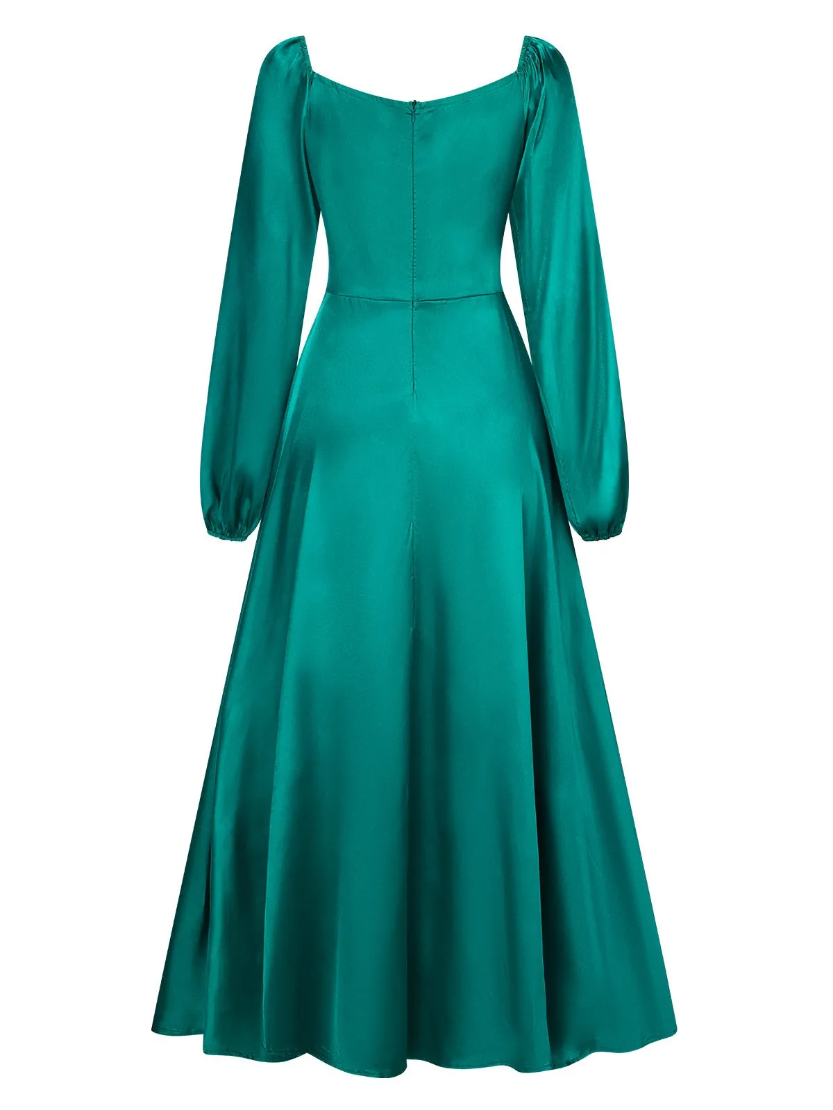 1940s Solid Square Neck Pleated Dress sold by Retro Stage product image thumbnail 3