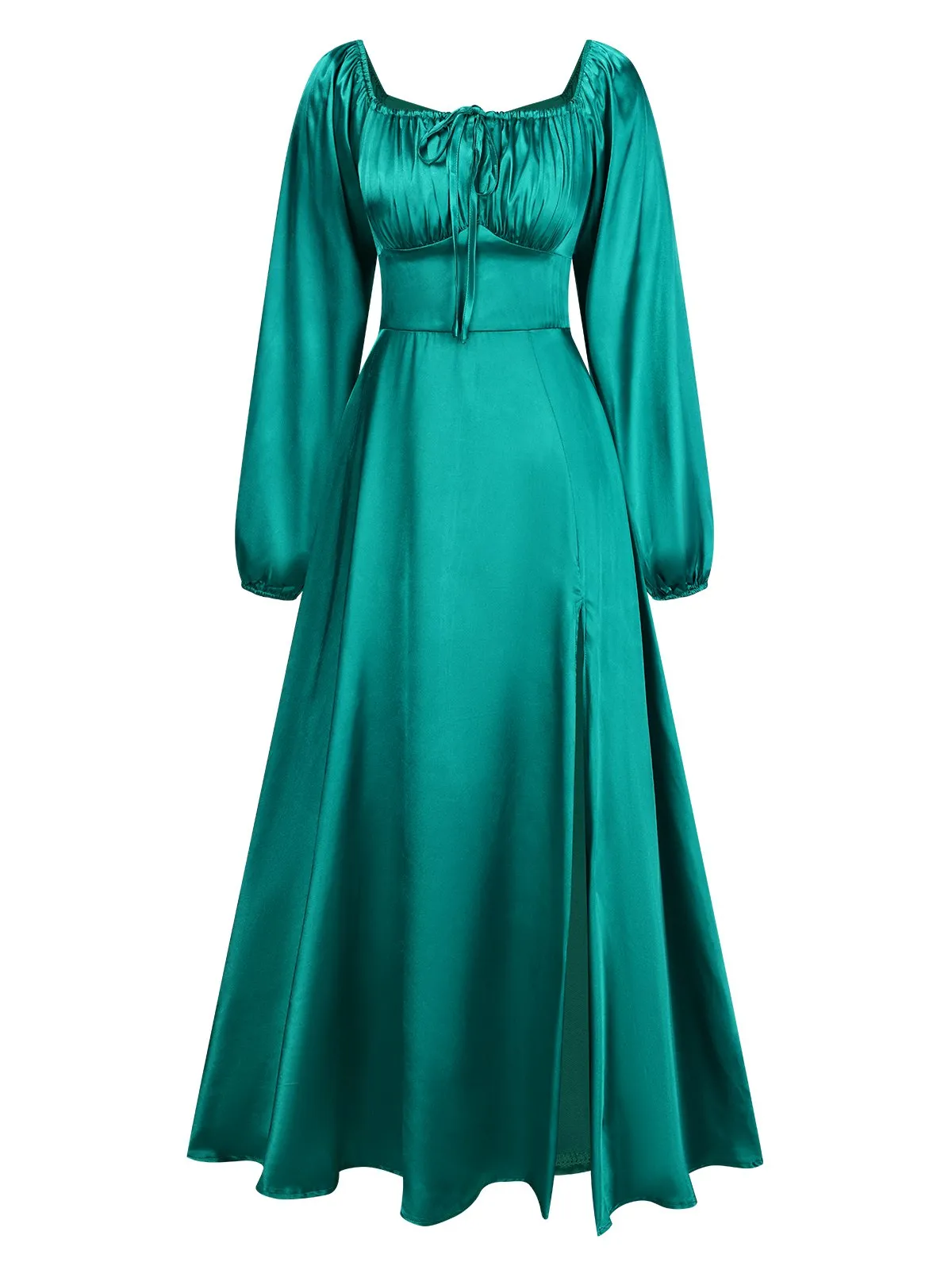 1940s Solid Square Neck Pleated Dress sold by Retro Stage
