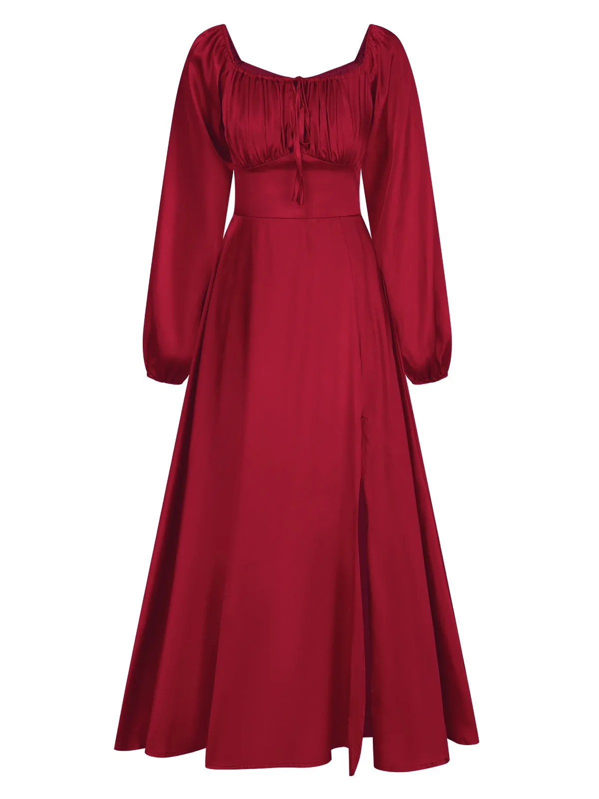 1940s Solid Square Neck Pleated Dress sold by Retro Stage product image thumbnail 2