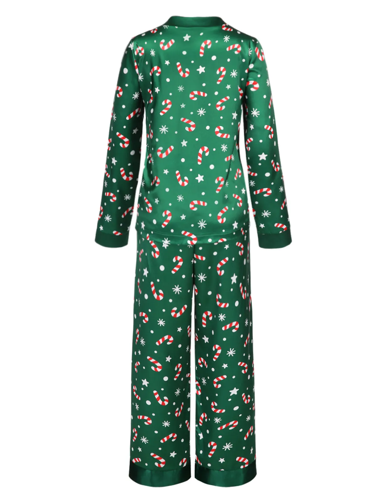 Green 1970s Christmas Candy Cane Pajama Set sold by Retro Stage product image thumbnail 4
