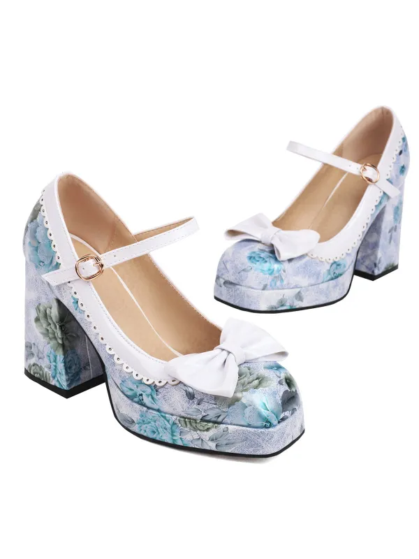 Bowknot Floral High Heel Shoes sold by Retro Stage