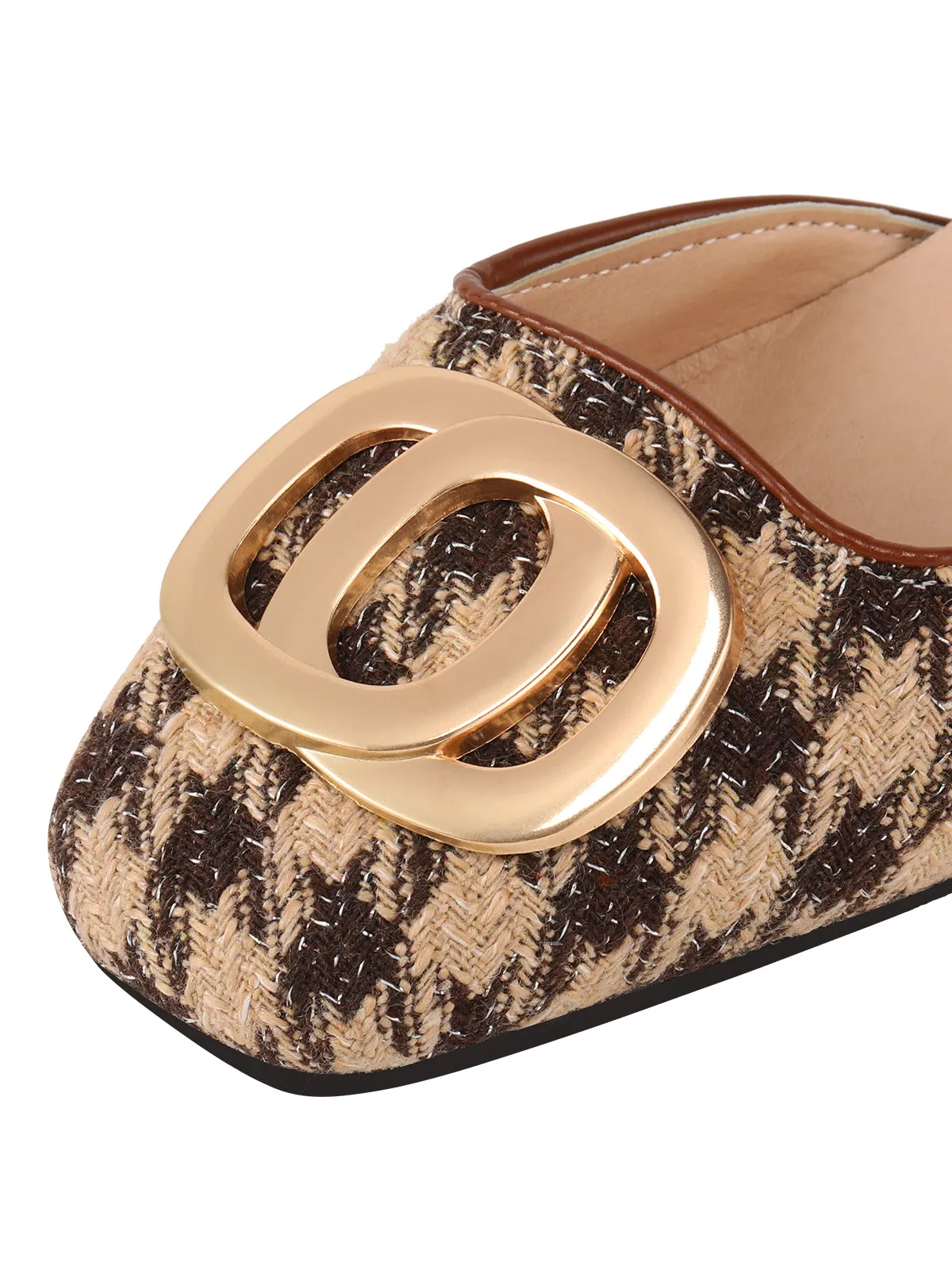 Houndstooth Metal Buckle Chunky Heels sold by Retro Stage product image thumbnail 3