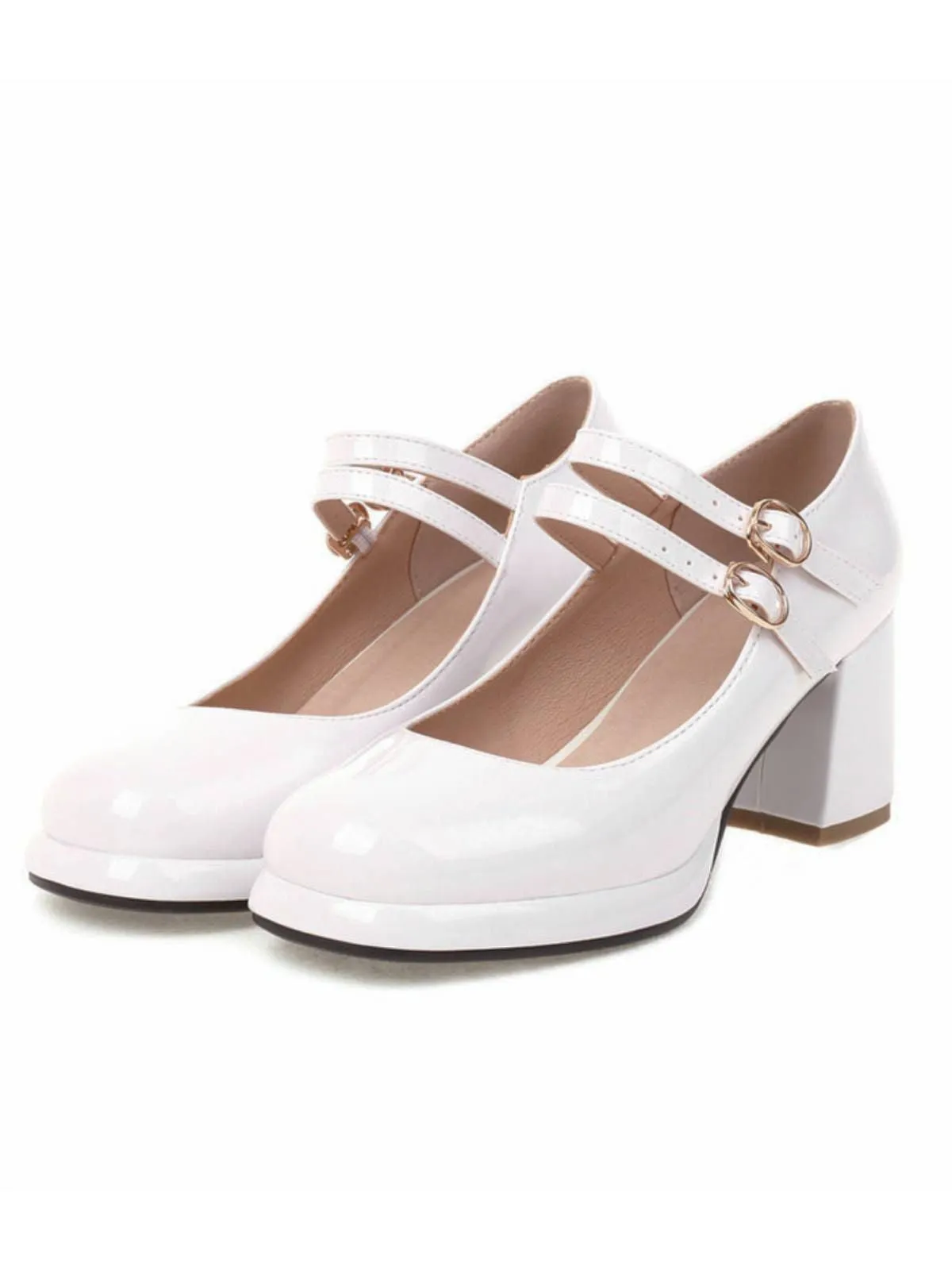 Double Buckles Mary Jane Heels Shoes sold by Retro Stage product image thumbnail 5