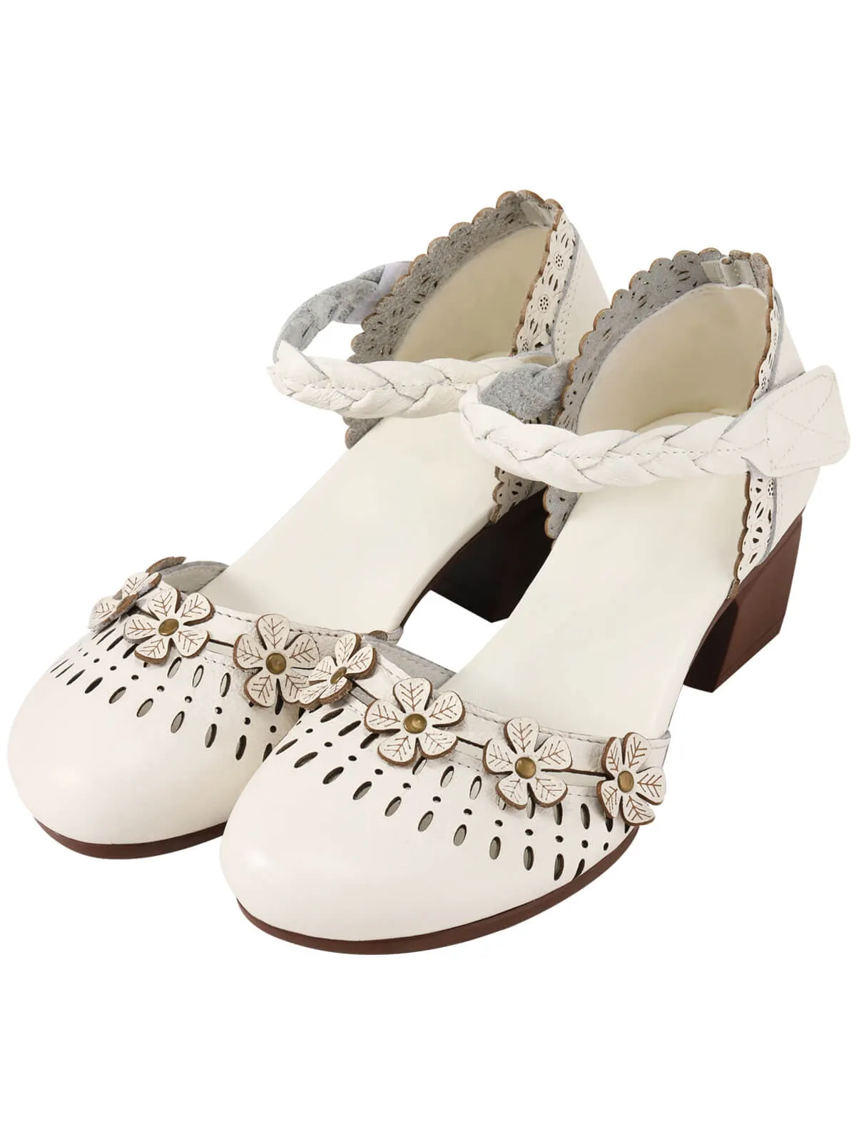 Leather Vintage Hollow-out High Heeled Sandals sold by Retro Stage