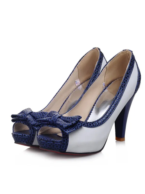 Retro Bow Peep Toe High Heel Shoes sold by Retro Stage
