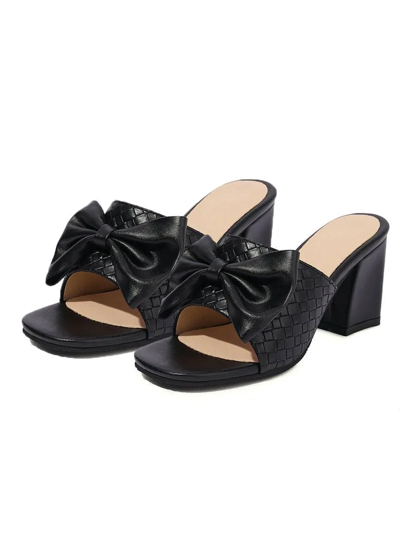 Retro Bowknot Chunky Heels Sandals sold by Retro Stage