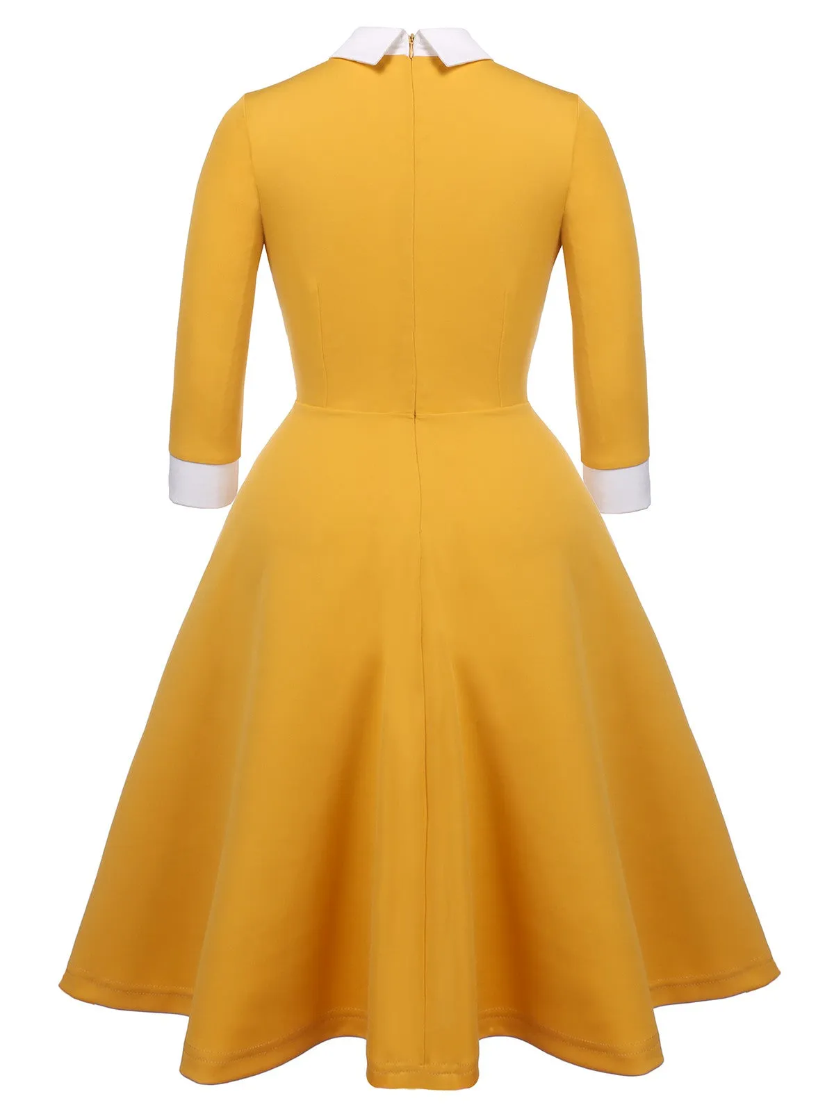 Yellow 1950s Solid Swing Dress sold by Retro Stage product image thumbnail 2