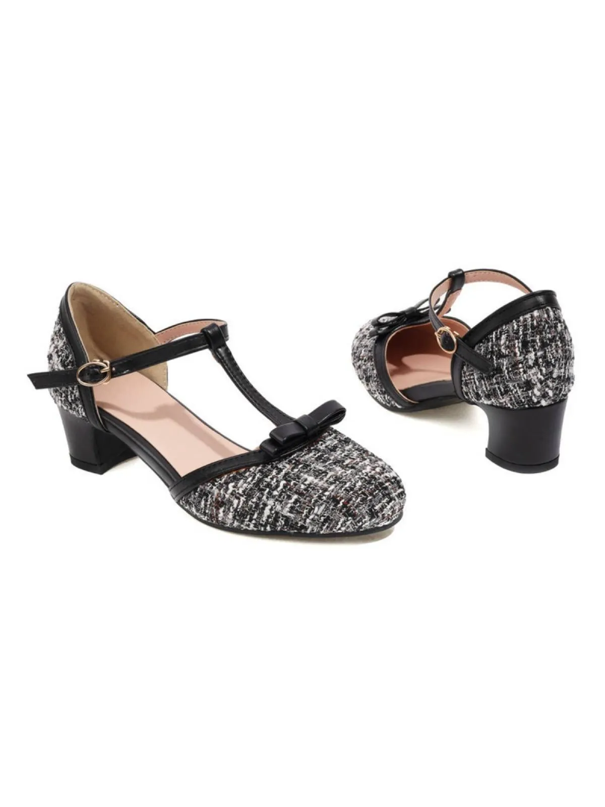 Woolen Buckle Heels Mary Jane Shoes sold by Retro Stage
