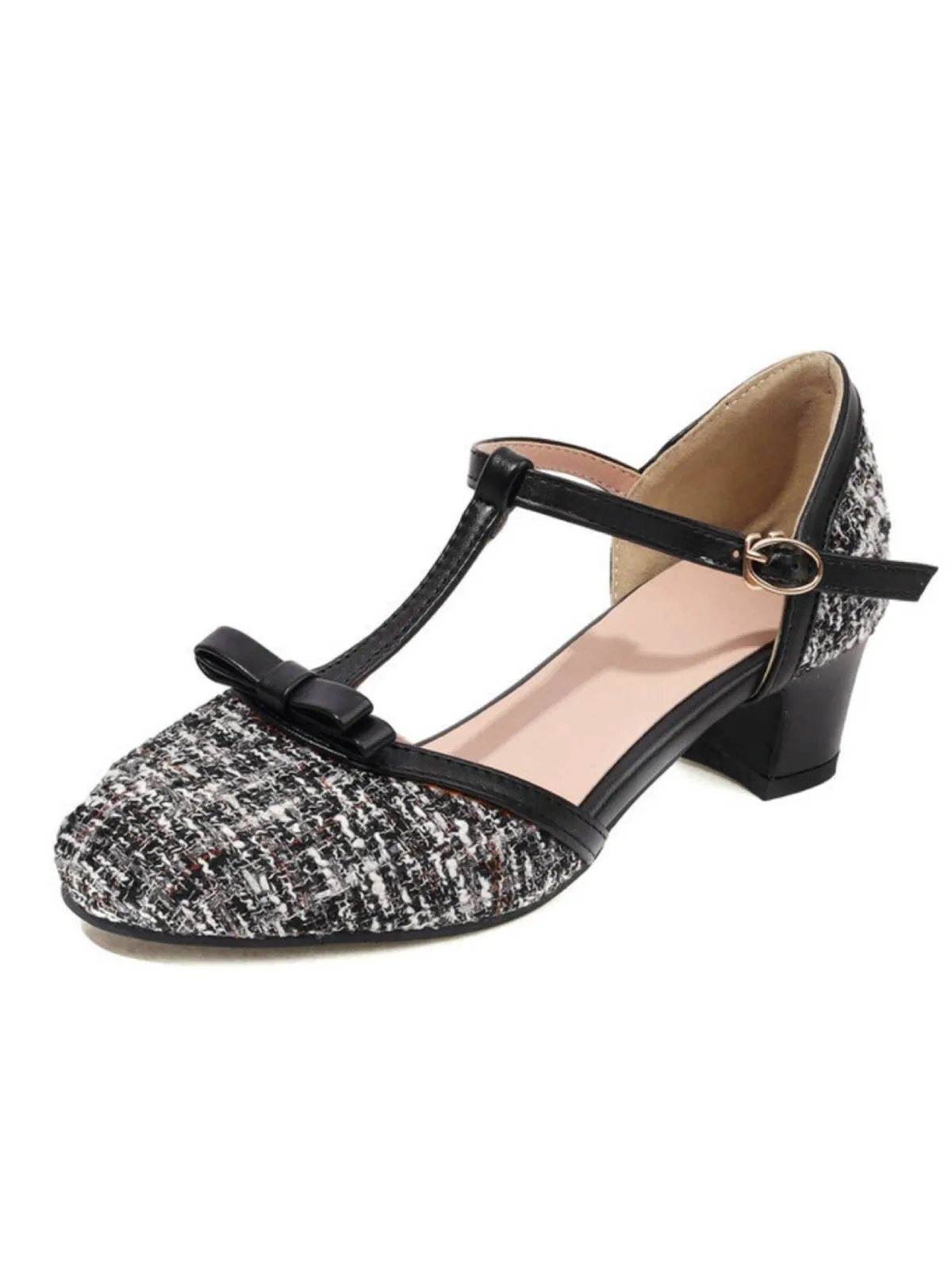 Woolen Buckle Heels Mary Jane Shoes sold by Retro Stage product image thumbnail 5