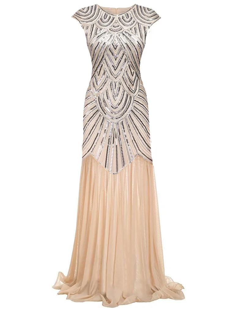 1920s Embroidery Sequin Maxi Dress sold by Retro Stage