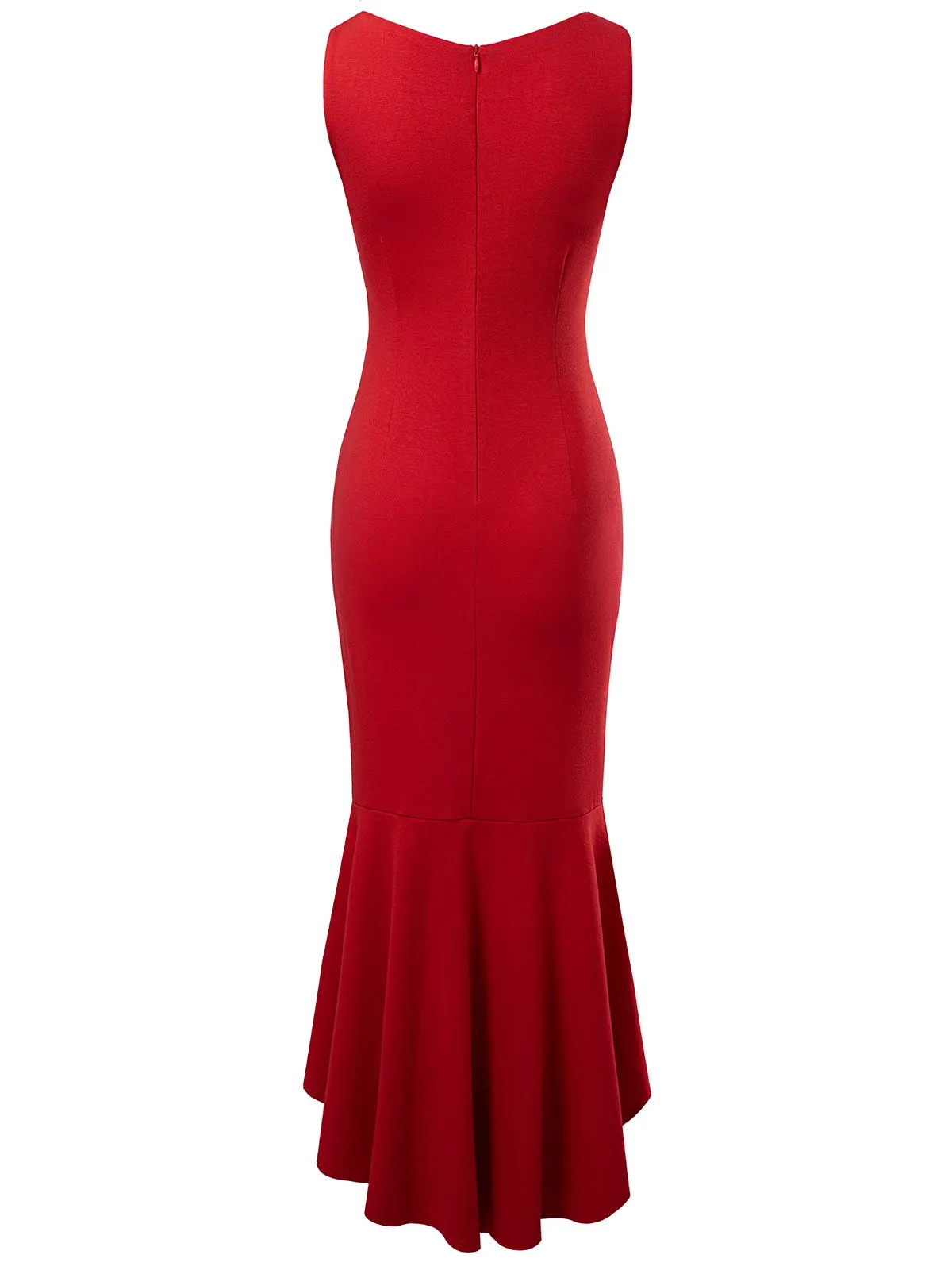 1930s V-Neck Sleeveless Ruffled Fishtail Dress sold by Retro Stage product image thumbnail 3