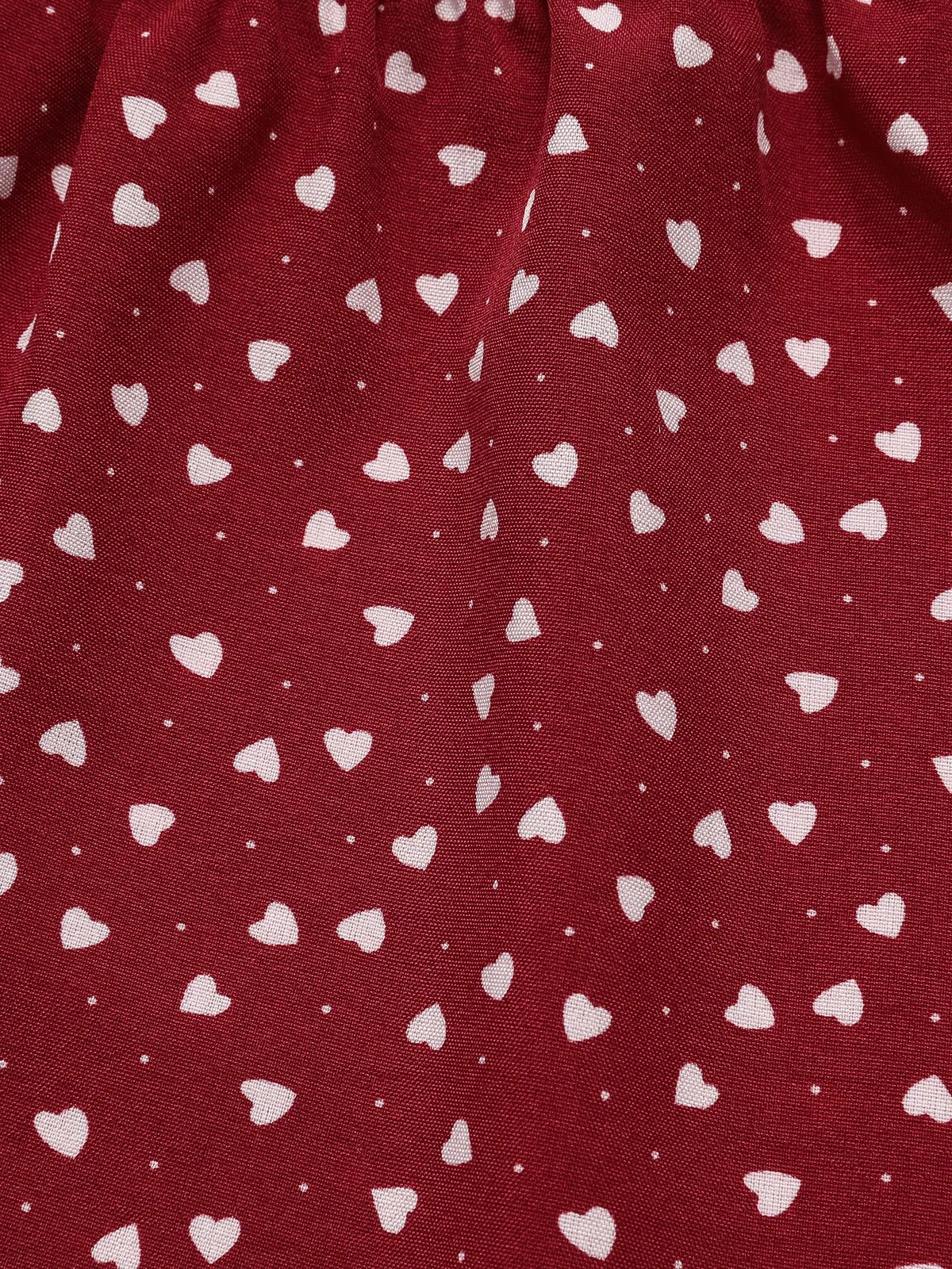 Red 1940s Polka Dot Lace-Up Chiffon Blouse sold by Retro Stage product image thumbnail 4