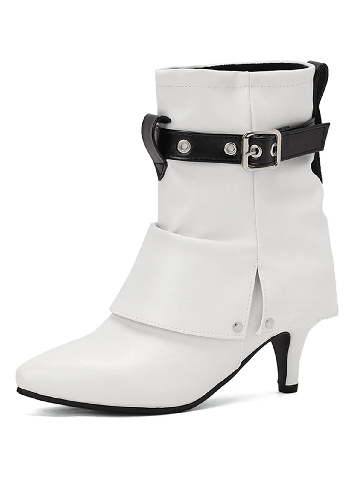Retro Contrast Kitten Heel Ankle Boots sold by Retro Stage