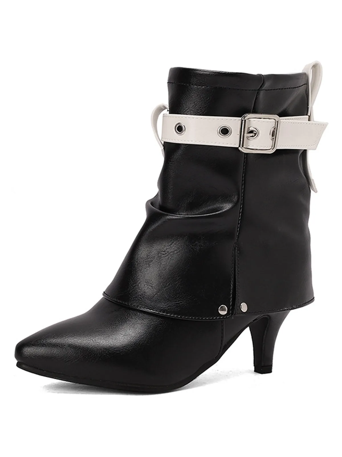 Retro Contrast Kitten Heel Ankle Boots sold by Retro Stage product image thumbnail 2