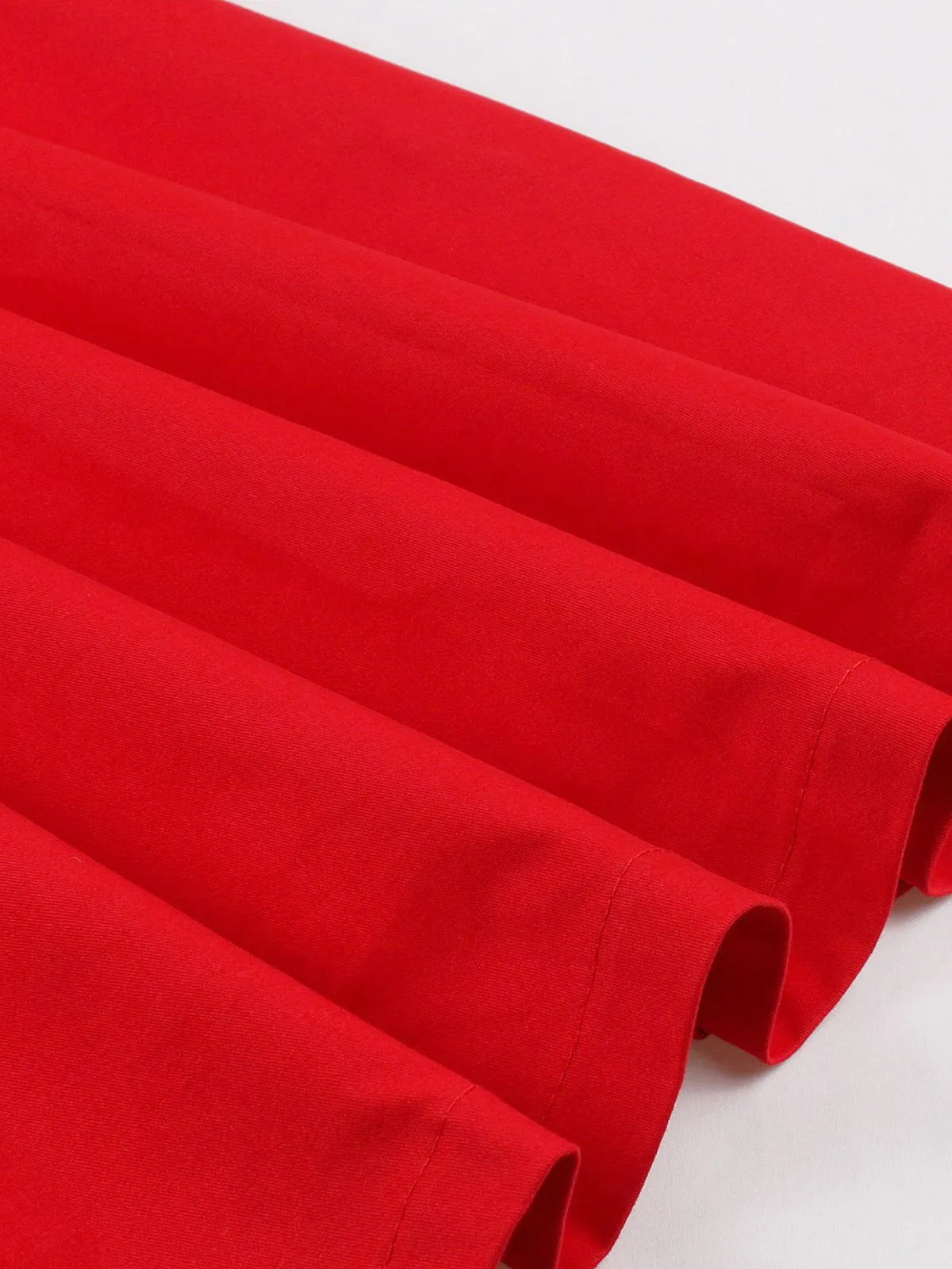 Red 1950s V-Neck Sleeveless Solid Dress sold by Retro Stage product image thumbnail 4