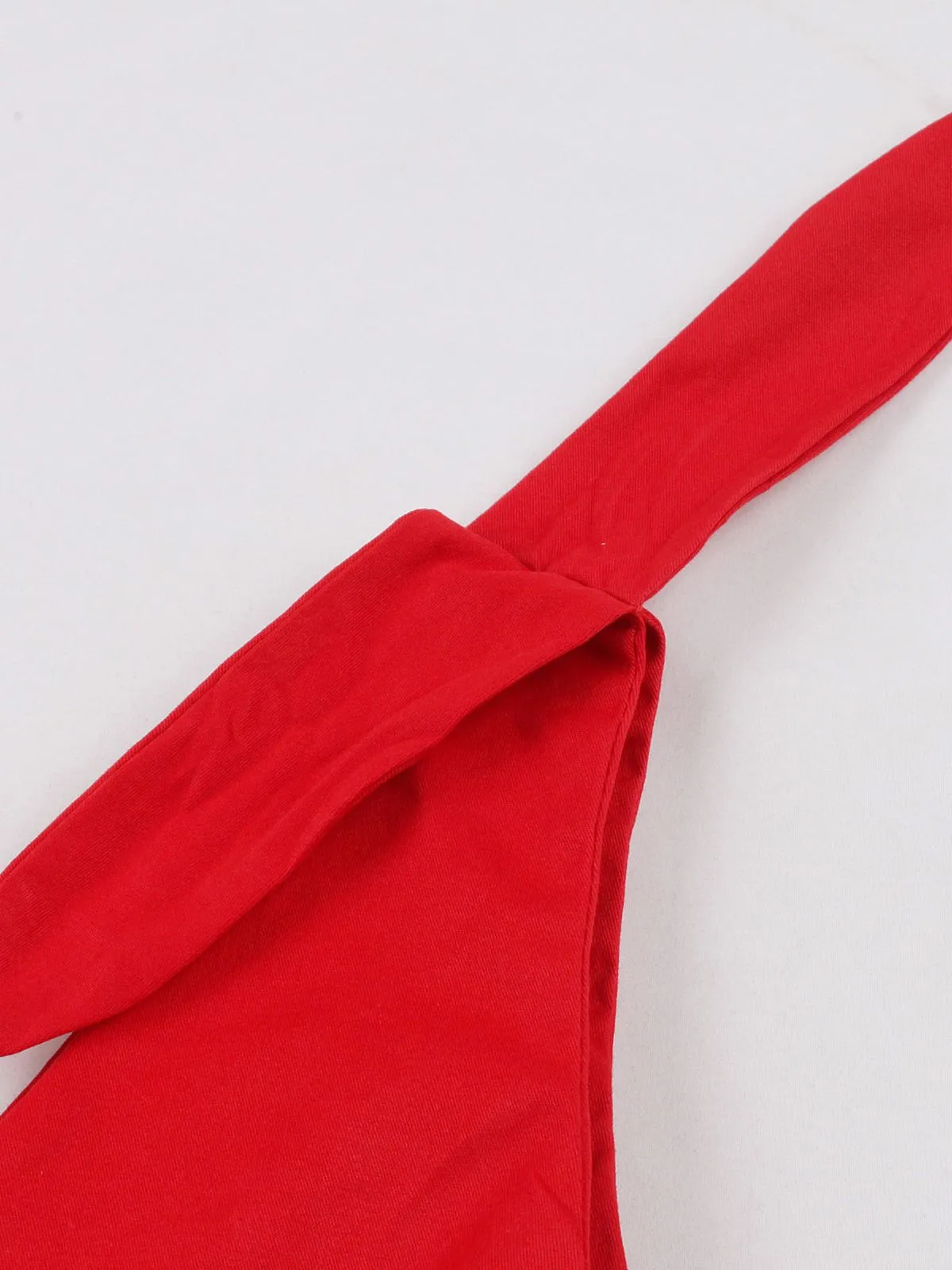 Red 1950s V-Neck Sleeveless Solid Dress sold by Retro Stage product image thumbnail 3