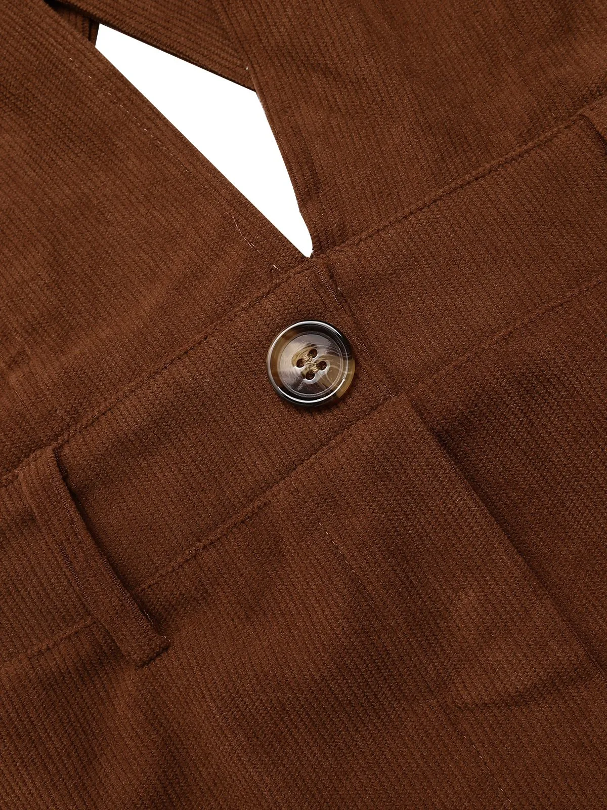 Brown 1960s V-Neck Cross-Back Pinafore Dress sold by Retro Stage product image thumbnail 4