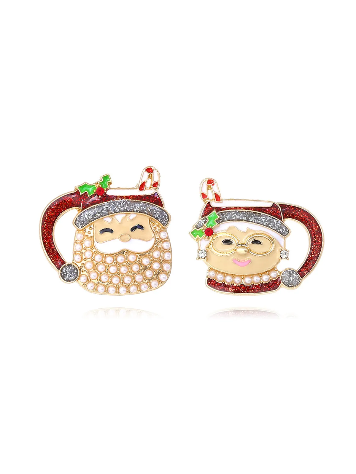 Santa And Mrs. Claus Holiday Mug Christmas Earrings sold by Retro Stage