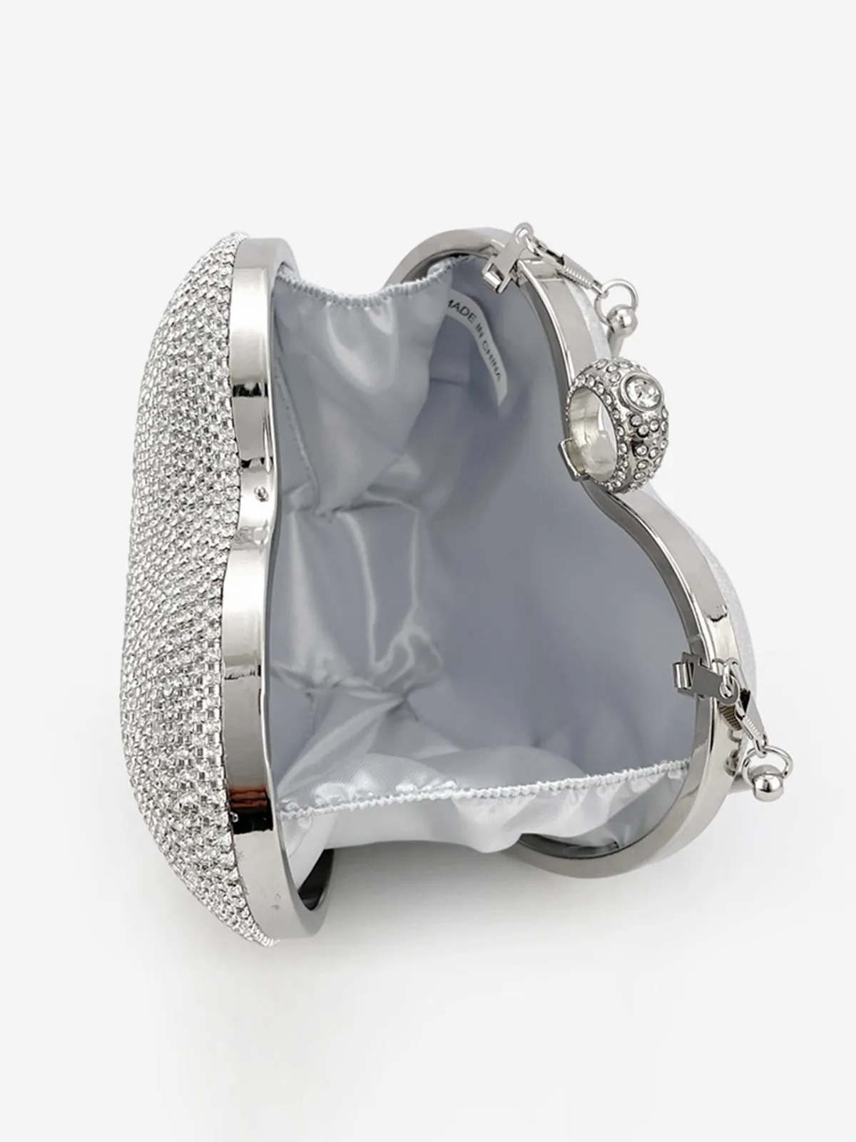 Silver Heart Rhinestone Party Tote Bag sold by Retro Stage product image thumbnail 3