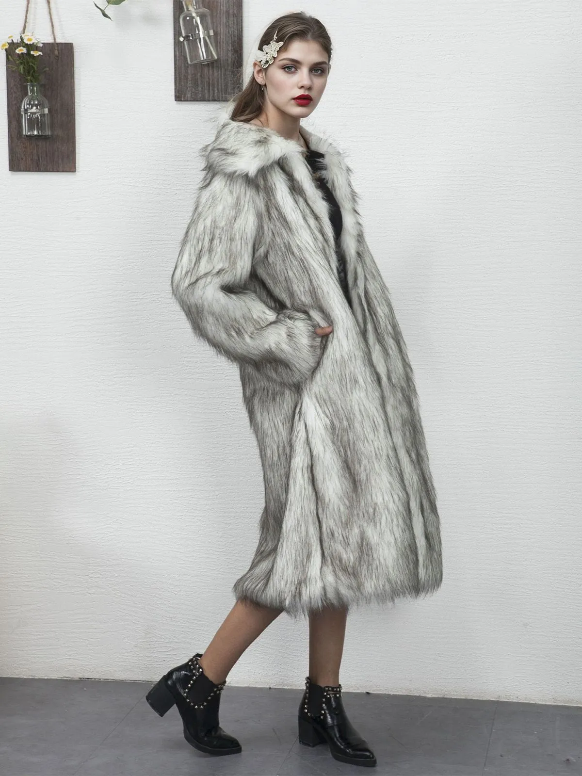1930s Lapel Faux Fur Long Coat sold by Retro Stage product image thumbnail 2