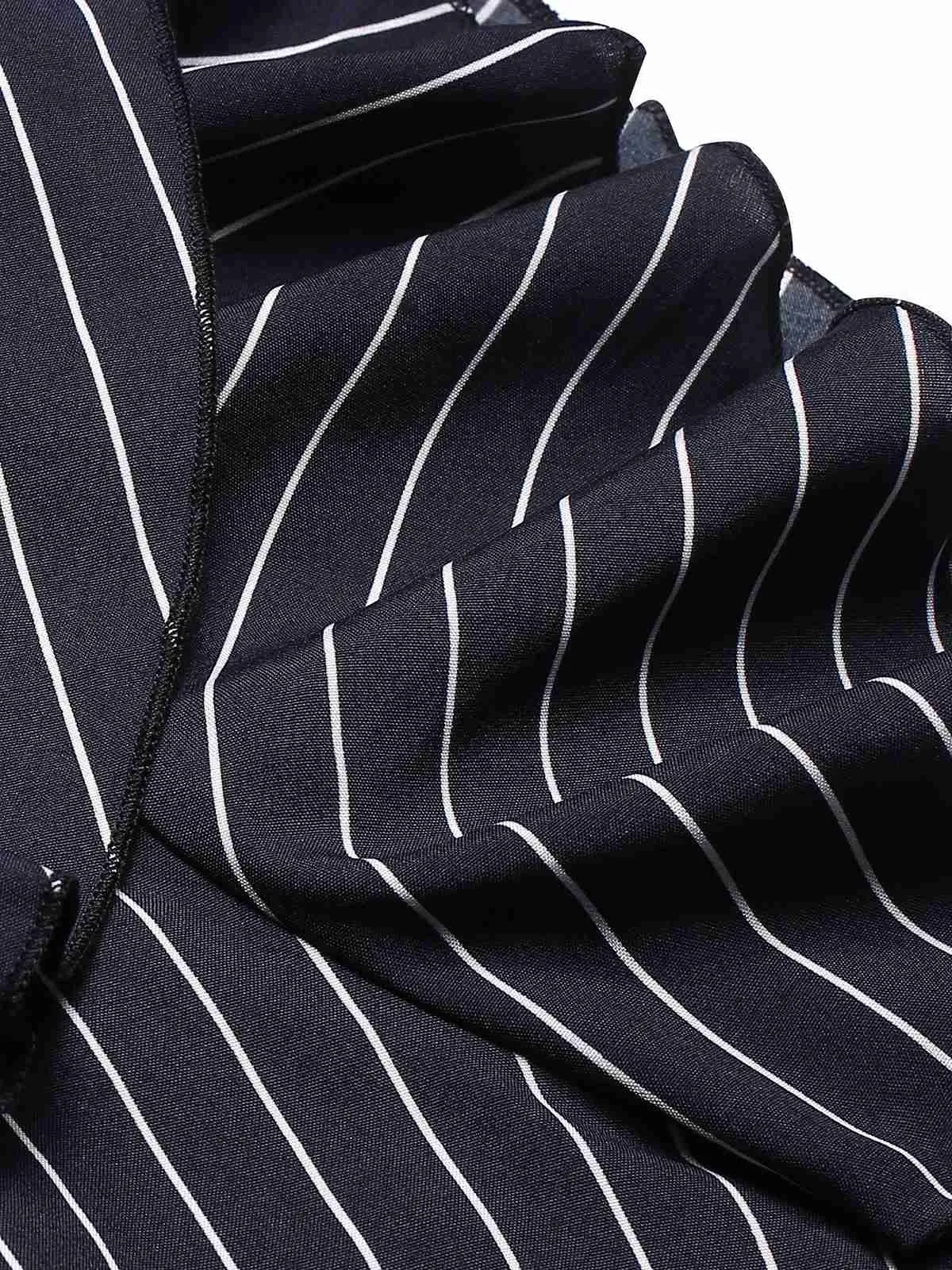 1950s Striped Slanted Shoulder Ruffle Jumpsuit sold by Retro Stage product image thumbnail 4