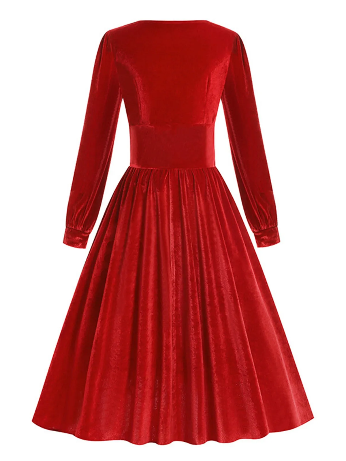 1950s Solid Square Neck Velvet Dress sold by Retro Stage product image thumbnail 3