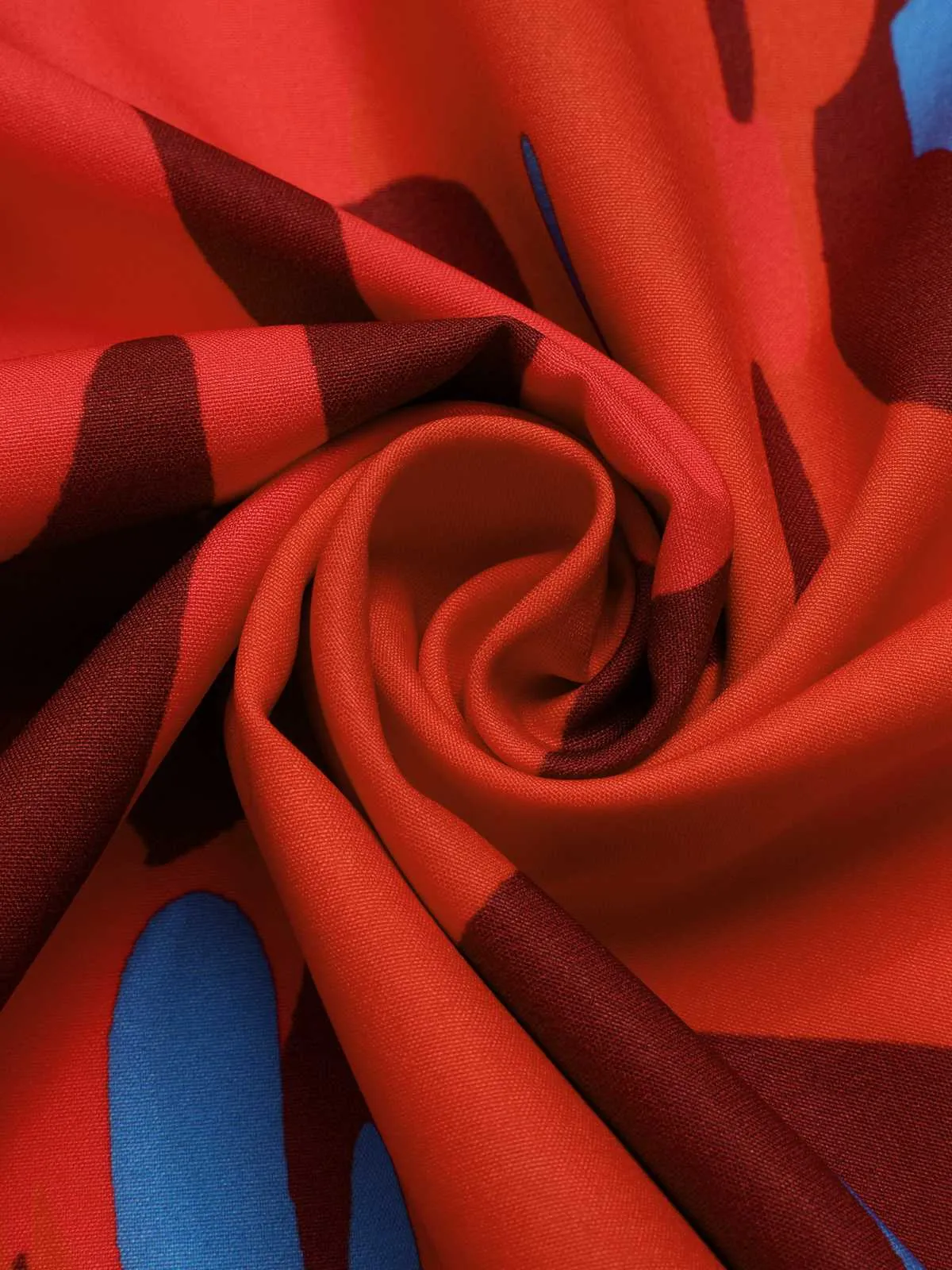 2PCS Red 1950s Abstract Prints Blouse & Solid Pants sold by Retro Stage product image thumbnail 5