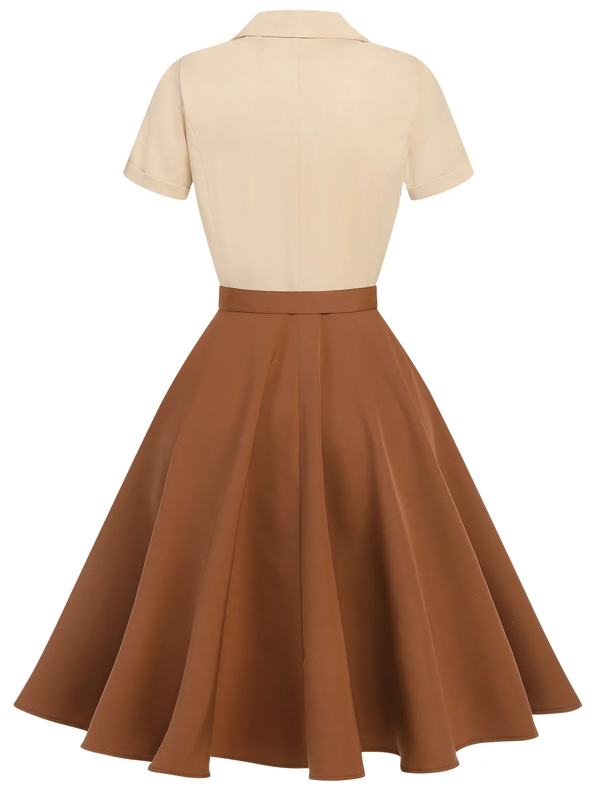 Khaki 1950s Snow White Style Button Dress sold by Retro Stage product image thumbnail 4