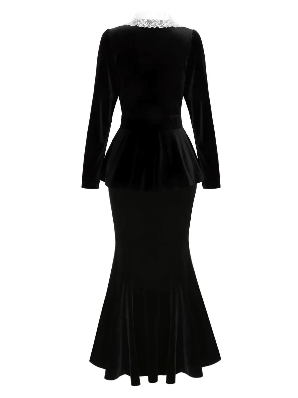 2PCS 1930s Solid Velvet Top & Mermaid Skirt sold by Retro Stage product image thumbnail 3