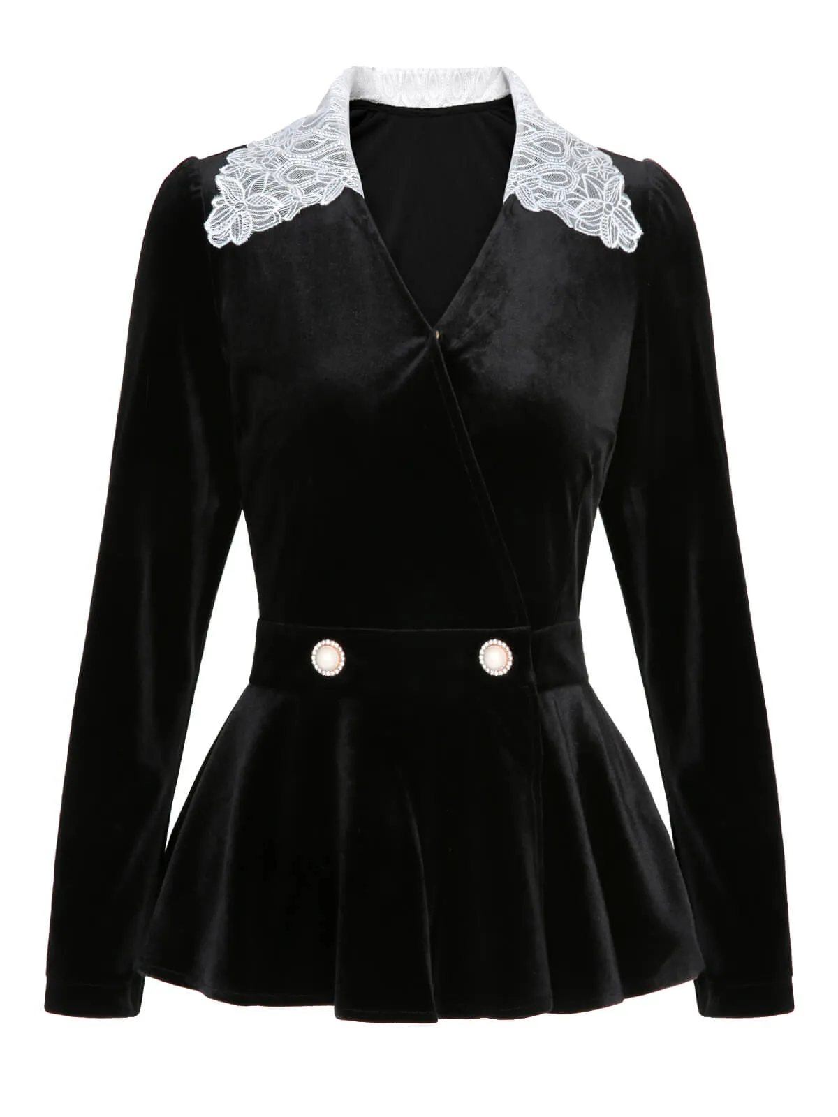 2PCS 1930s Solid Velvet Top & Mermaid Skirt sold by Retro Stage product image thumbnail 4