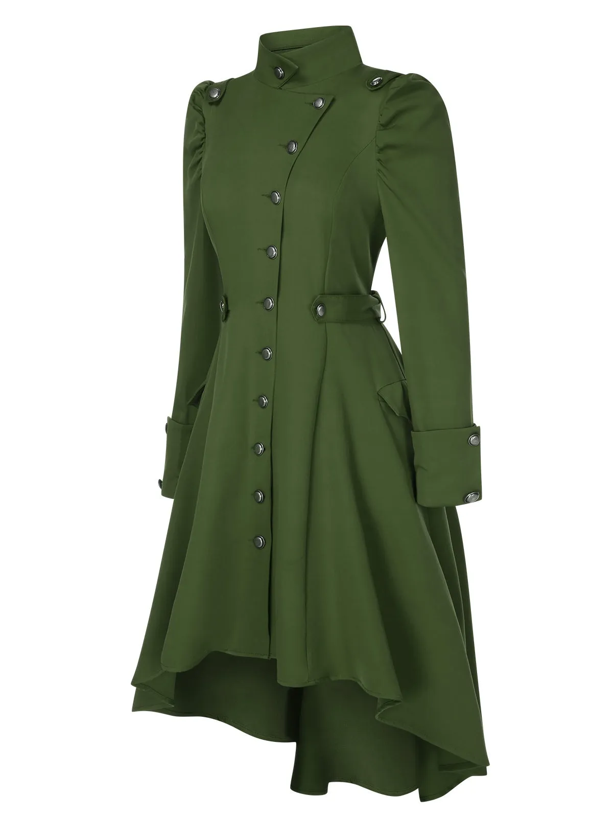 1950s Solid Stand Collar Button Coat sold by Retro Stage product image thumbnail 2